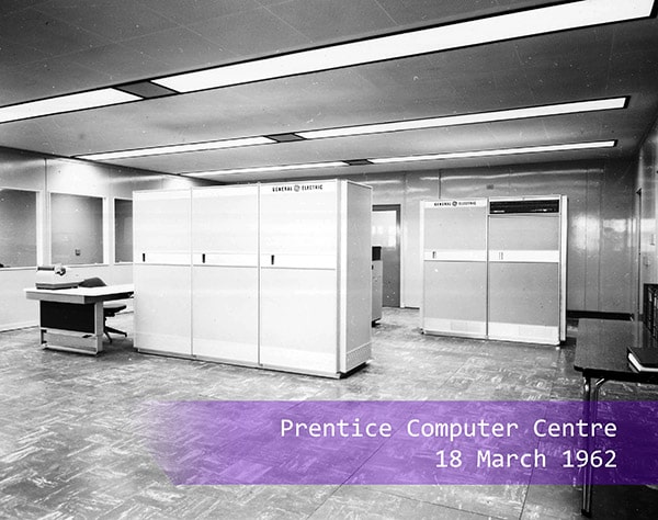 Inside the Prentice Computer Centre in 1962