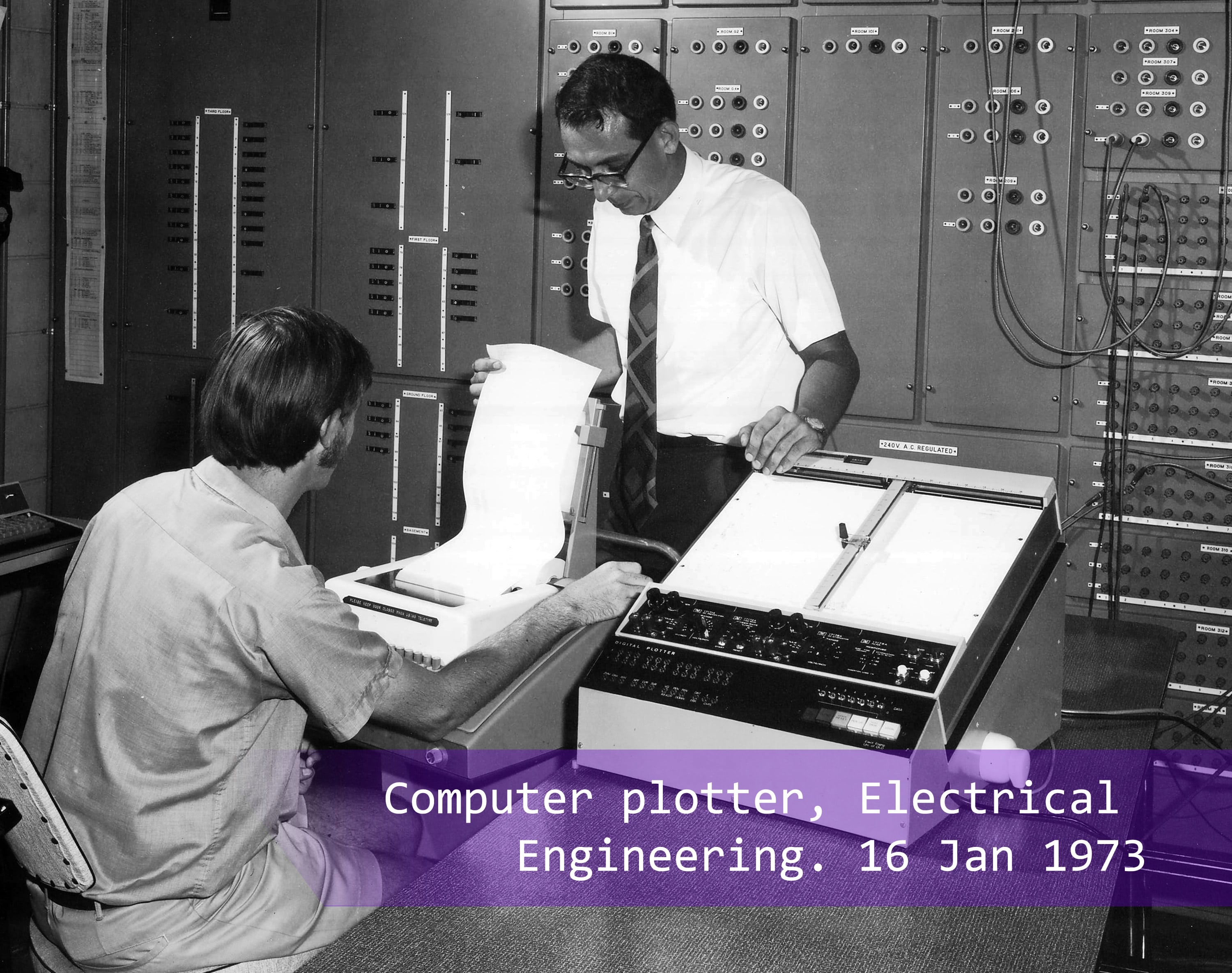 A computer plotter in Electrical Engineering in 1973