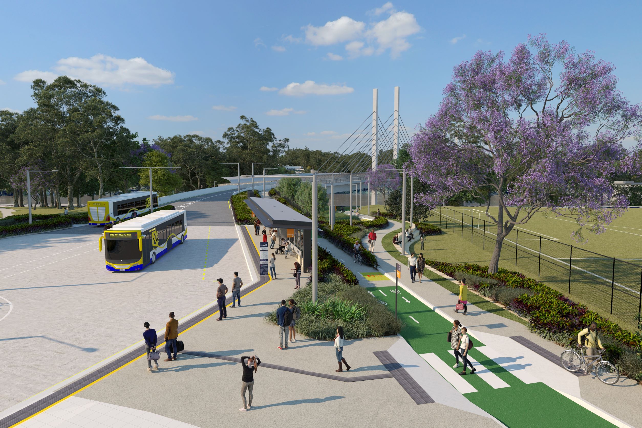 Concept Image for Brisbane Metro Project at UQ Lakes