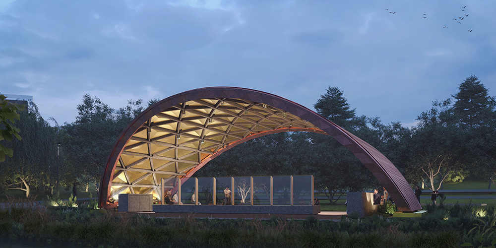 Concept art of the proposed open space pavilion