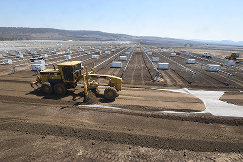 Warwick Solar Farm site road building - October 2019